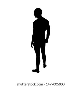 Silhouette de Pose Man. Muy suave y detallado. Ilustración vectorial.    