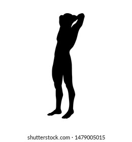 Silhouette de Pose Man. Muy suave y detallado. Ilustración vectorial.    