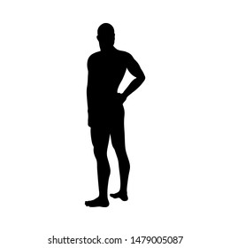 Silhouette de Pose Man. Muy suave y detallado. Ilustración vectorial.    