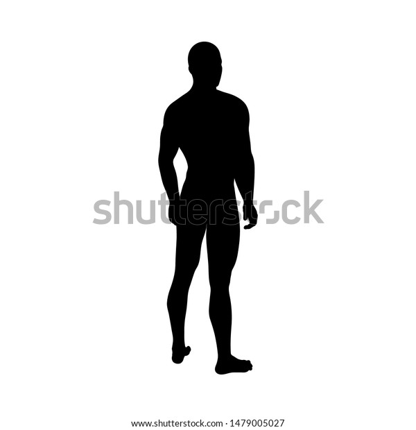 Standing Pose Man Silhouette Very Smooth Stock Vector Royalty Free 1479005027 6588