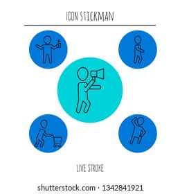 Standing Postures Poses Human Man People Stick Figure Stickman Pictogram Icons
