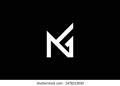 standing professional elegant trendy awesome artistic black and white color NG GN initial based Alphabet icon logo.