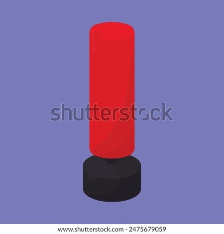Standing Punching bag icon vector. Stand heavy Punching Bag illustration vector. Boxing Punching sad bag icon 