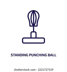 standing punching ball icon from gym and fitness collection. Thin linear standing punching ball, strength, glove outline icon isolated on white background. Line vector standing punching ball sign, 