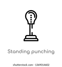 standing punching ball vector line icon. Simple element illustration. standing punching ball outline icon from gym and fitness concept. Can be used for web and mobile