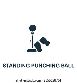 Standing Punching icon. Monochrome simple Fitness icon for templates, web design and infographics