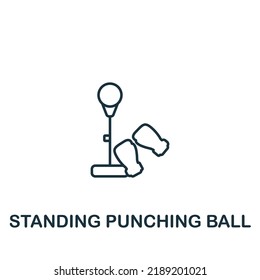 Standing Punching icon. Monochrome simple Fitness icon for templates, web design and infographics