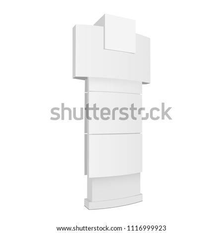Standing pylon, directional wayfinding signage, pillar totem sign board. Vector illustration