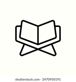 standing quran icon, isolated outline ramadan icon