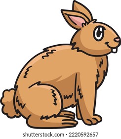 Standing Rabbit Cartoon Colored Clipart 