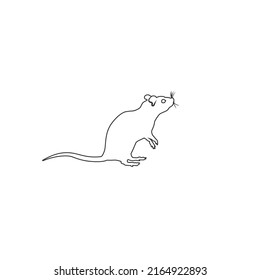 Standing Rat silhouette. Rat line icon. vector flat sign
