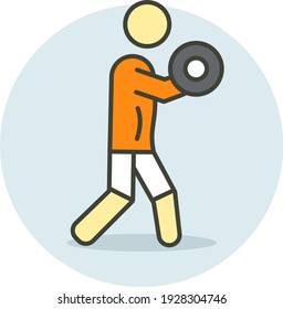 Standing Reverse Barbell Curl Concept Vector color line Icon Design, Gym Fitness symbol on white background, Workout exercise equipment stock illustration