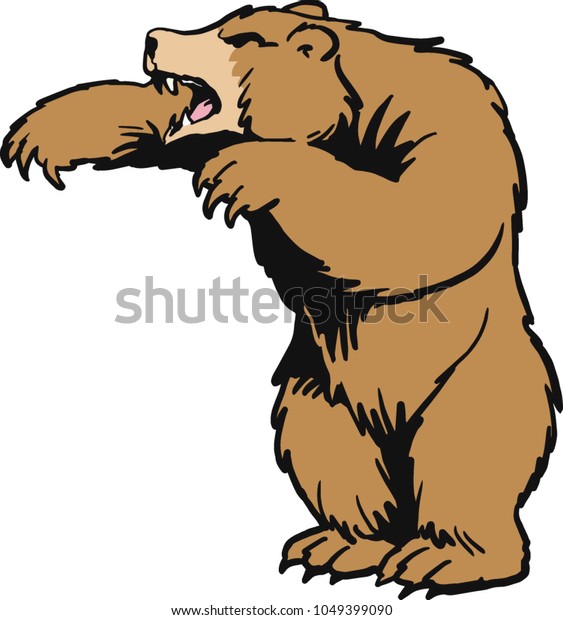 Standing Roaring Bear Angy Bear Stock Vector (Royalty Free) 1049399090