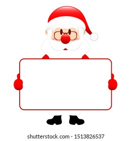 Standing Santa Claus Holding Horizontal White Label
