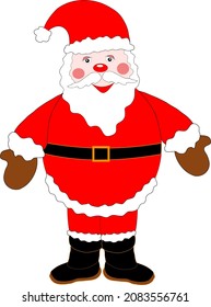 Santa Claus de pie - fondo blanco