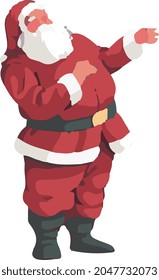 standing Santa clause holiday design vector