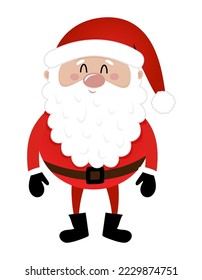 Standing Santa - illustration in cartoon style. Merry Christmas and happy new year. Funny characters in Santa's workshop.