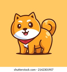 Standing Shiba Inu Cartoon Character