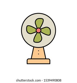 Standing Small Fan for Home Office Interior Concept Vector Icon design