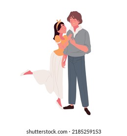 pareja sonriente en pie, diseño aislado