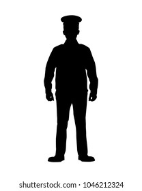 Standing soldier silhouette vector