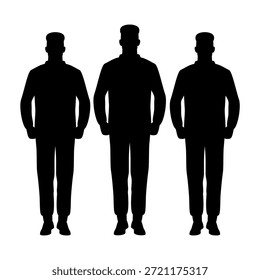 Standing Soldiers Silhouette Vector Image