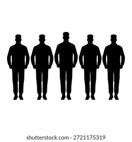 Soldados de pie Silueta Vector Imagen