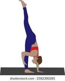 Standing Split Urdhva Prasarita Eka Padasana Yoga Vector