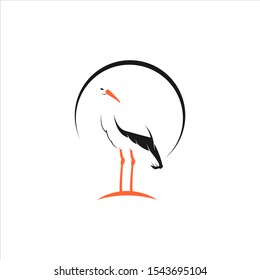 standing stork logo simple cartoon of vector for clip art design examples