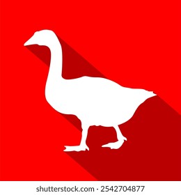 Standing Swan, Goose, or Duck Silhouette Vector Illustration – Minimalist Icon and Wallpaper, Isolated on White Background, Editable EPS File