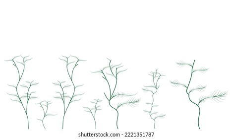 Standing tree abstract illustration set.
