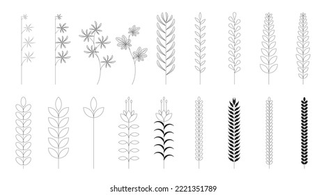 Standing tree abstract illustration set.
