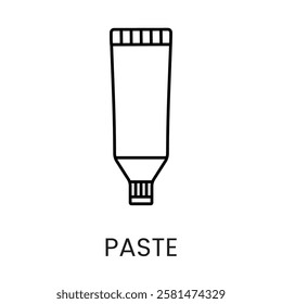 A standing tube icon in vector, representing topical medications or cosmetic products, with an editable stroke.