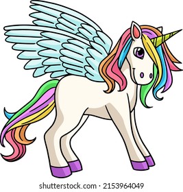 Standing Unicorn Cartoon Colored Clipart Stock Vector (Royalty Free ...