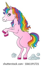 Standing unicorn theme image 1 - eps10 vector illustration.