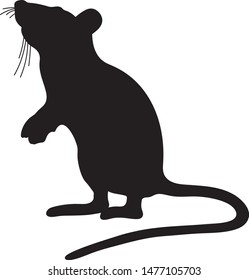 A standing upright rat silhouette