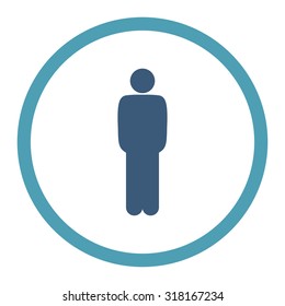 Standing vector icon. This rounded flat symbol is drawn with cyan and blue colors on a white background.