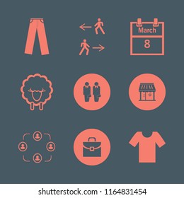 standing vector icons set. with t shirt, man walk, people and sheep in set