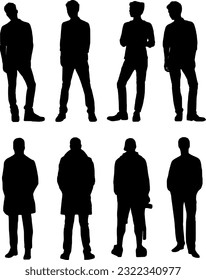 Standing walking man guy silhouette people boy 