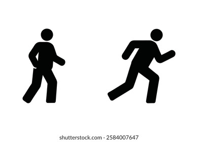 Standing, Walking, and Running Pictograms – Human Figure Set