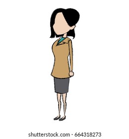 standing woman character female people business