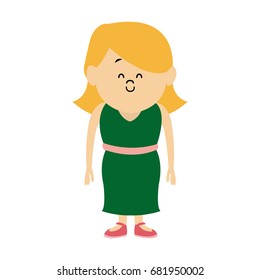 standing woman character people cartoon