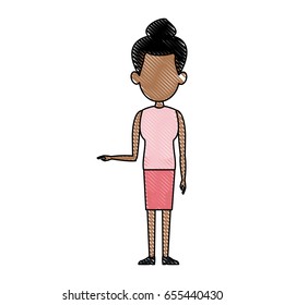 standing woman drawing female young