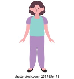 Standing woman portrait avatar vector cartoon illustration