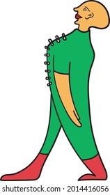 standing woman, vector art professional illustration