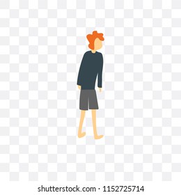 standing woman vector icon isolated on transparent background, standing woman logo concept