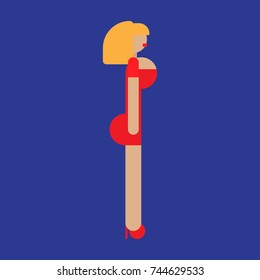 Standing woman. Vector illustration flat style
