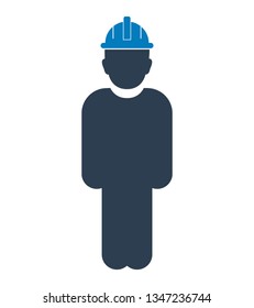 Standing Worker Icon. Flat style vector EPS.