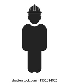 Standing Worker Icon. Flat style vector EPS.