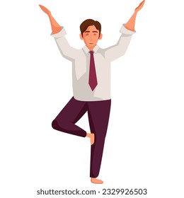 standing yoga asana pose illustraion for ui, ux, web, app, brochure, flyer and presentation design, etc.